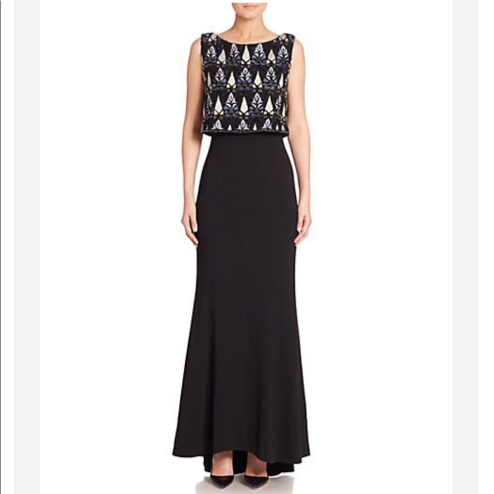Laundry by Shelli Segal beaded platinum dress